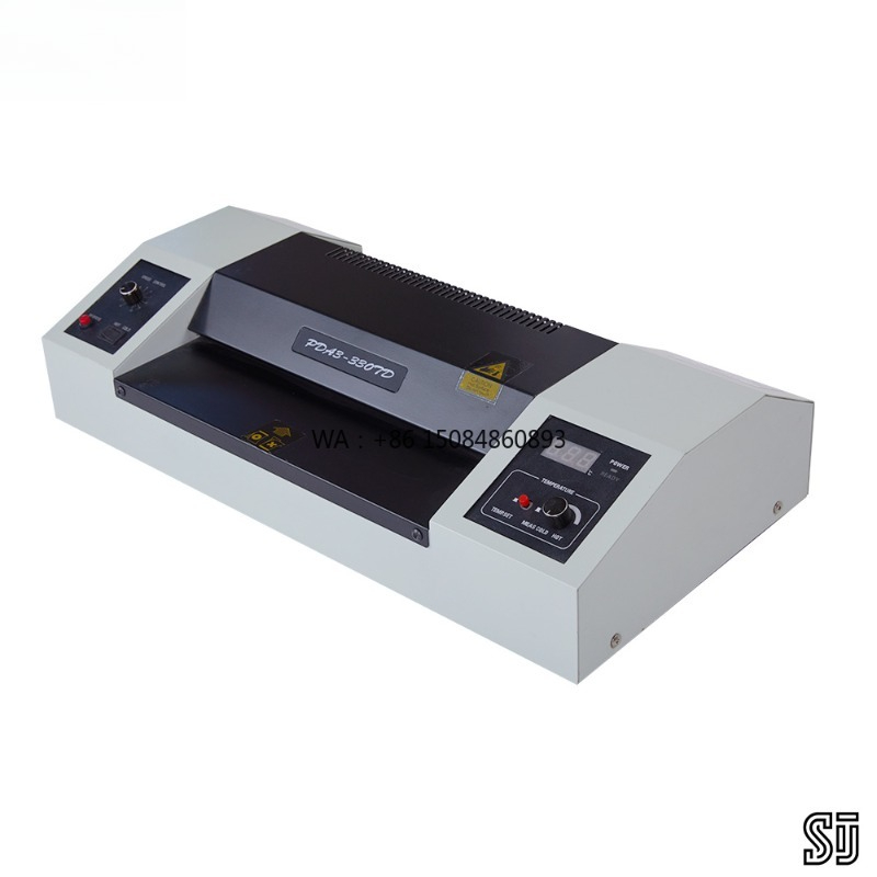 Document Laminator Pouch - ヘビーデューティー4ロールホット＆コールドパウチラミネーター、速度調整可能、A3/A4対応、オフィス、広告、文書、写真のラミネートに最適
