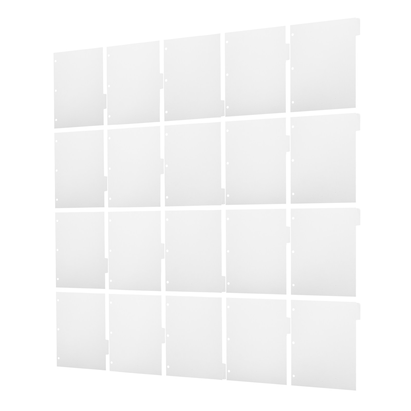 Index Tab Divider - 4セットの空白の書き込み可能なバインダーディバイダー、11x9インチ、白、ルーズリーフ、3穴パンチ、ページセパレーター、インデックスタブ、ビジネスや学習用