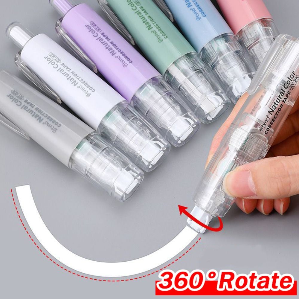 Correction Tape Roller - 交換可能なコア補正テープ、耐久性、プレスタイプ、カラフル、変更ツール、ペン形状補正、学校、オフィス