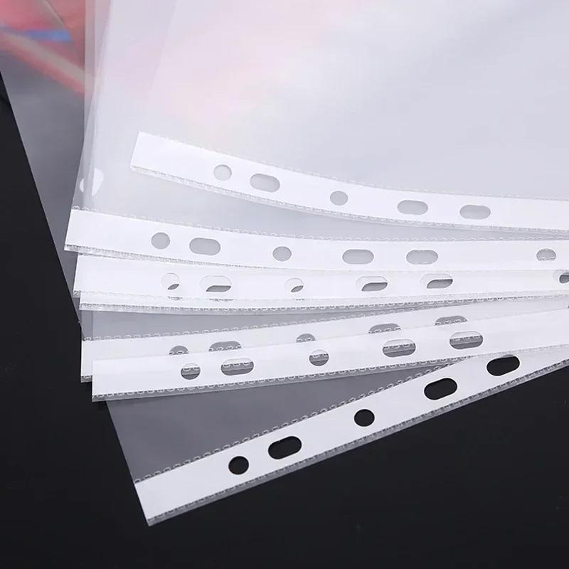 Binder Clip Assorted - 100枚入り透明A4プラスチックファイルフォルダー - 11穴3リングバインダー対応、耐久性のあるPPドキュメントスリーブ、オフィス、学校、家庭用