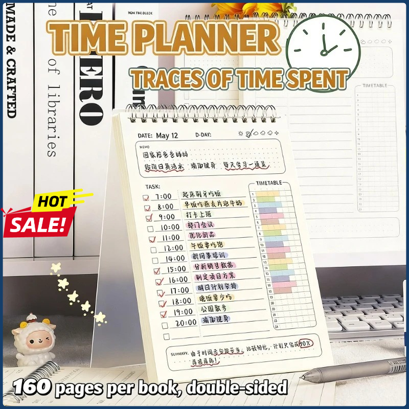 Office Stationery Supply List - 2 個プランナーアジェンダスパイラル A5 ノートブックスケジュールデイリープラン To Do