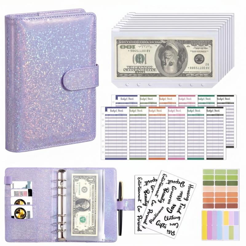 Planner Weekly Budget - A6 PU レザー予算バインダー現金封筒ポケット節約マネープランナーオフィススクールサプライストレージオーガナイザー