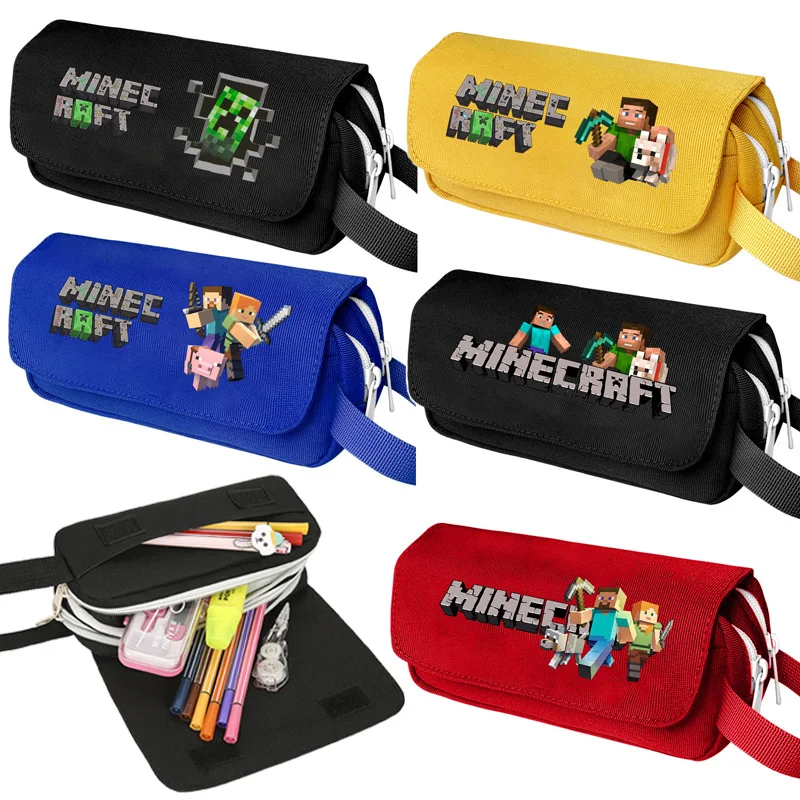Stationery Office - マイナークラフティングピクセルシリーズ鉛筆ケースホットゲーム学生文具箱大容量キャンバスペンポーチ学用品ギフト
