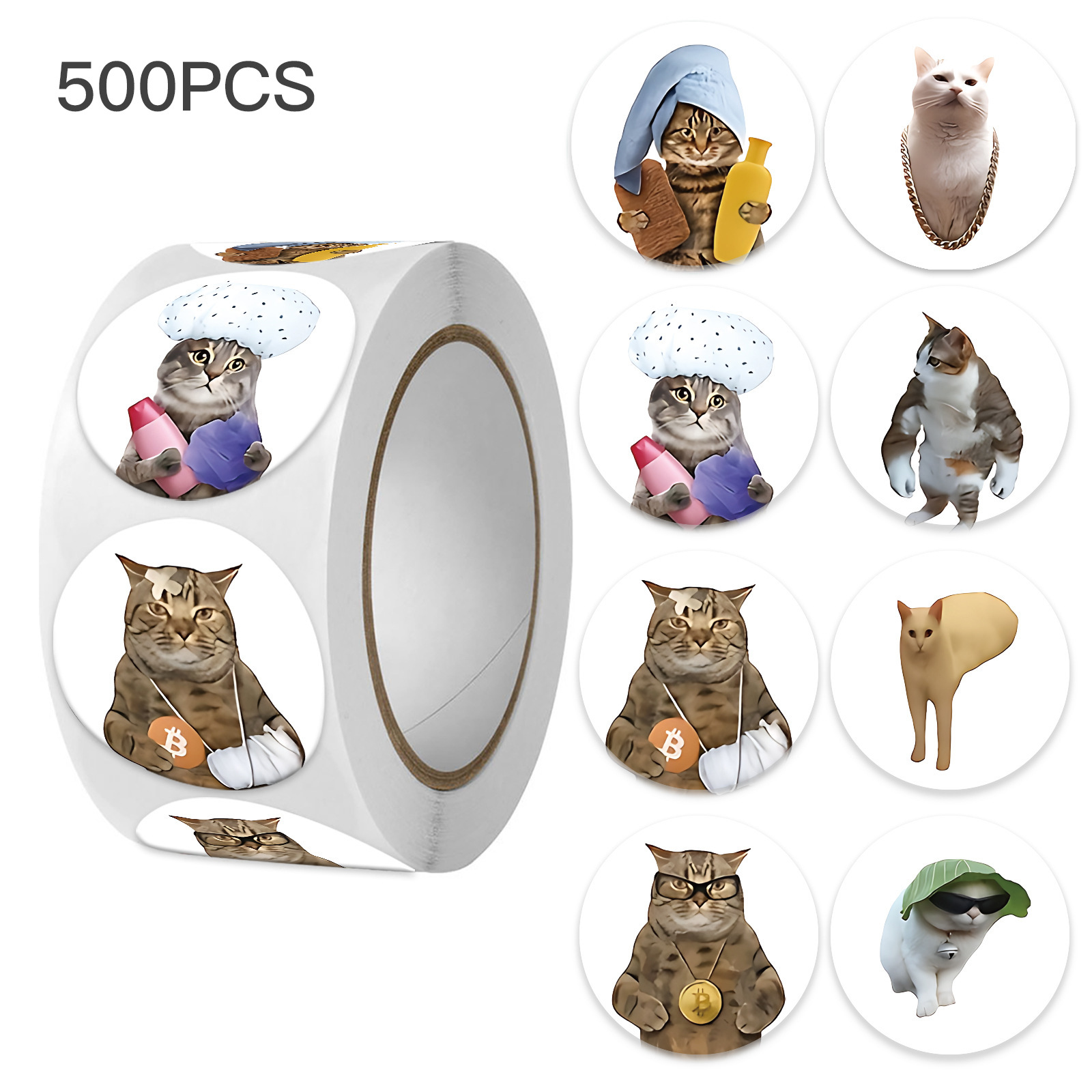 Memo Pad Sticky - 100-500 個おかしい猫落書き感情ミームステッカー電話ラップトップノートブック DIY 装飾防水ステッカー子供のおもちゃの装飾