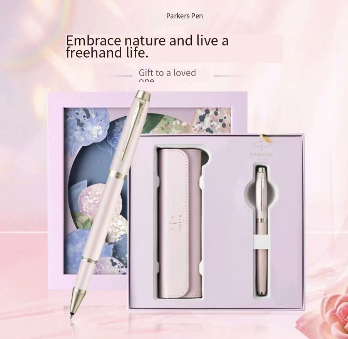 Ideal Stationery & Office Supply - 高級感のあるパーカー花柄シリーズ紫陽花ローラーボールペンギフトボックス、豪華で上品な文房具セット、女性への理想的な贈り物