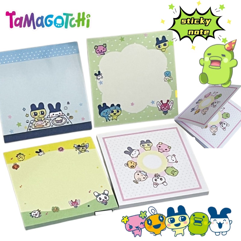Memo Pad Sticky - 4 個たまごっちマメッチ漫画かわいいパターンメモパッドかわいい学生ノート学習付箋文具卸売
