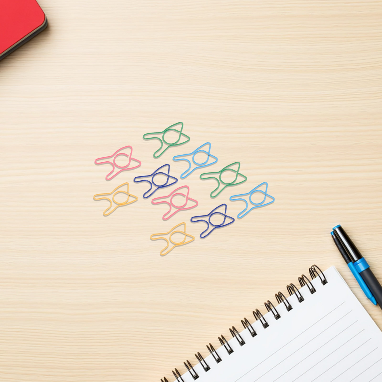Binder Clip Assorted - 100個のカラフルな歯の形のペーパークリップ装飾文具クリップ学校オフィス工芸用の小さなバインダークランプの詰め合わせ