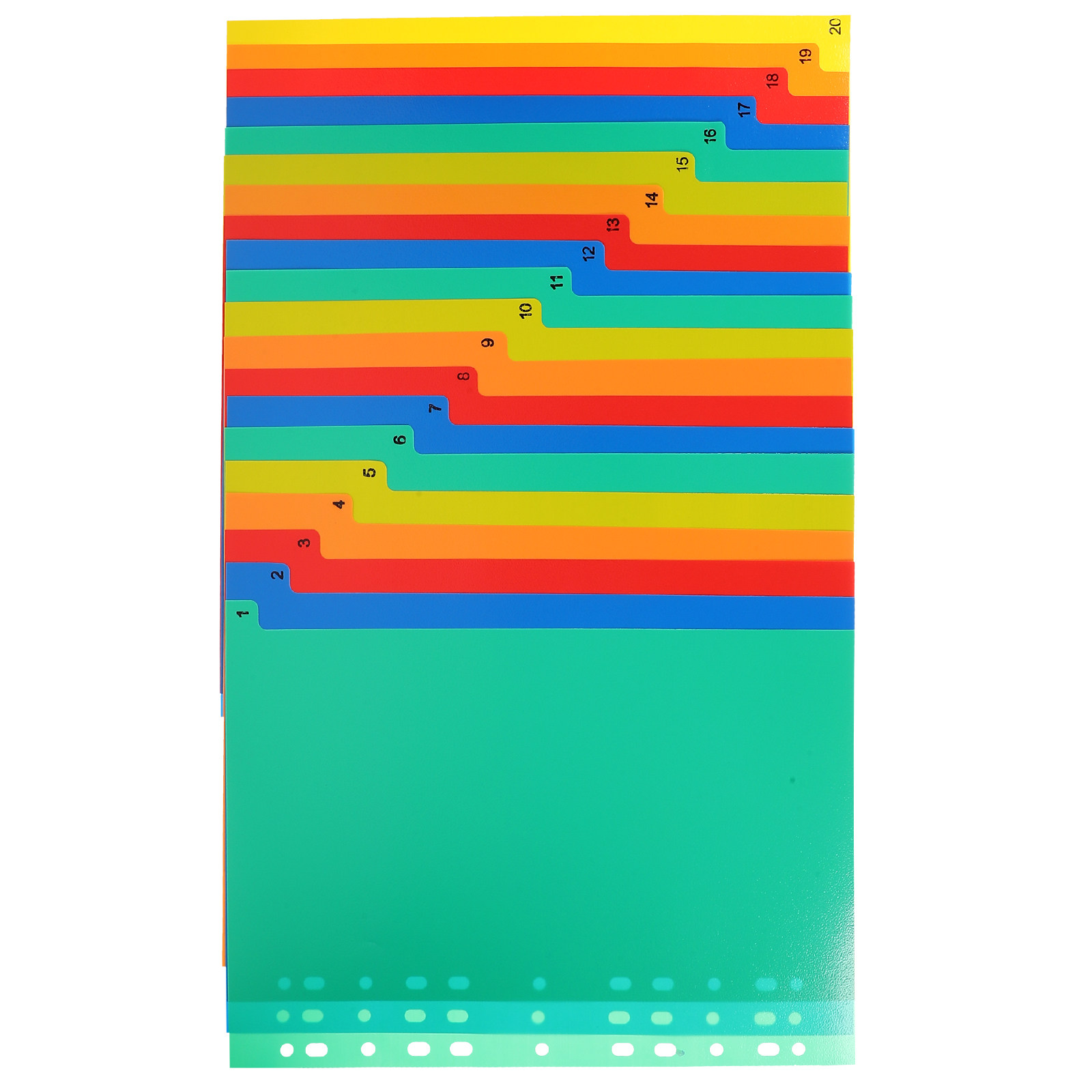 Index Tab Divider - 20枚入りノートブックディバイダー カラフルなPPインデックスタブ バインダープランナー ファイル整理 オフィス用品 バインダーディバイダー