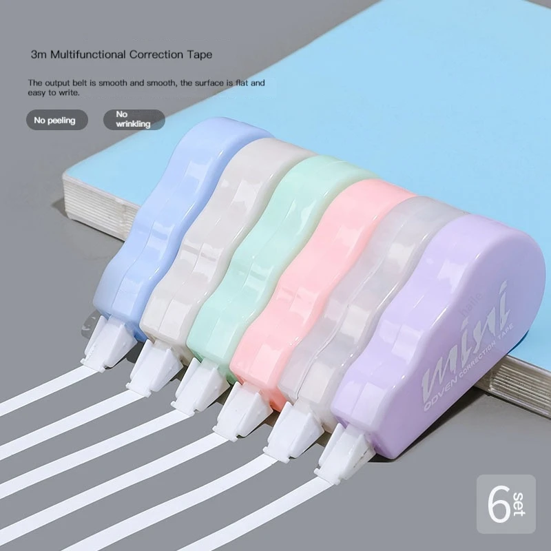 Correction Tape Roller - 6 ピース/パック修正テーププロモーションギフト韓国文具かわいい女の子ポータブルミニテープセット学校事務用品