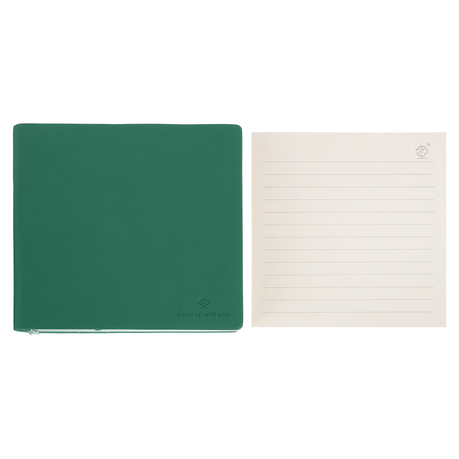 Journal Leather Hardcover - スクエアハードカバーノート 6インチx5.6インチ レザー製小型罫線入りブック ミニ 80GSM 100枚/200ページ