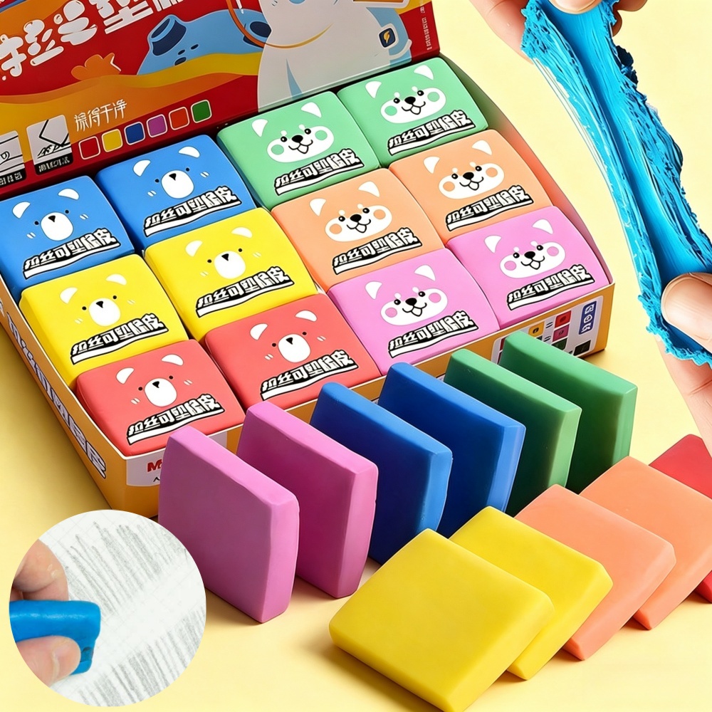 Rubber Eraser Kneaded - M&G 練り消しゴム カラフルなソフト消しゴム 練り可能なゴム 成形可能なアート描画消しゴム 描画文具