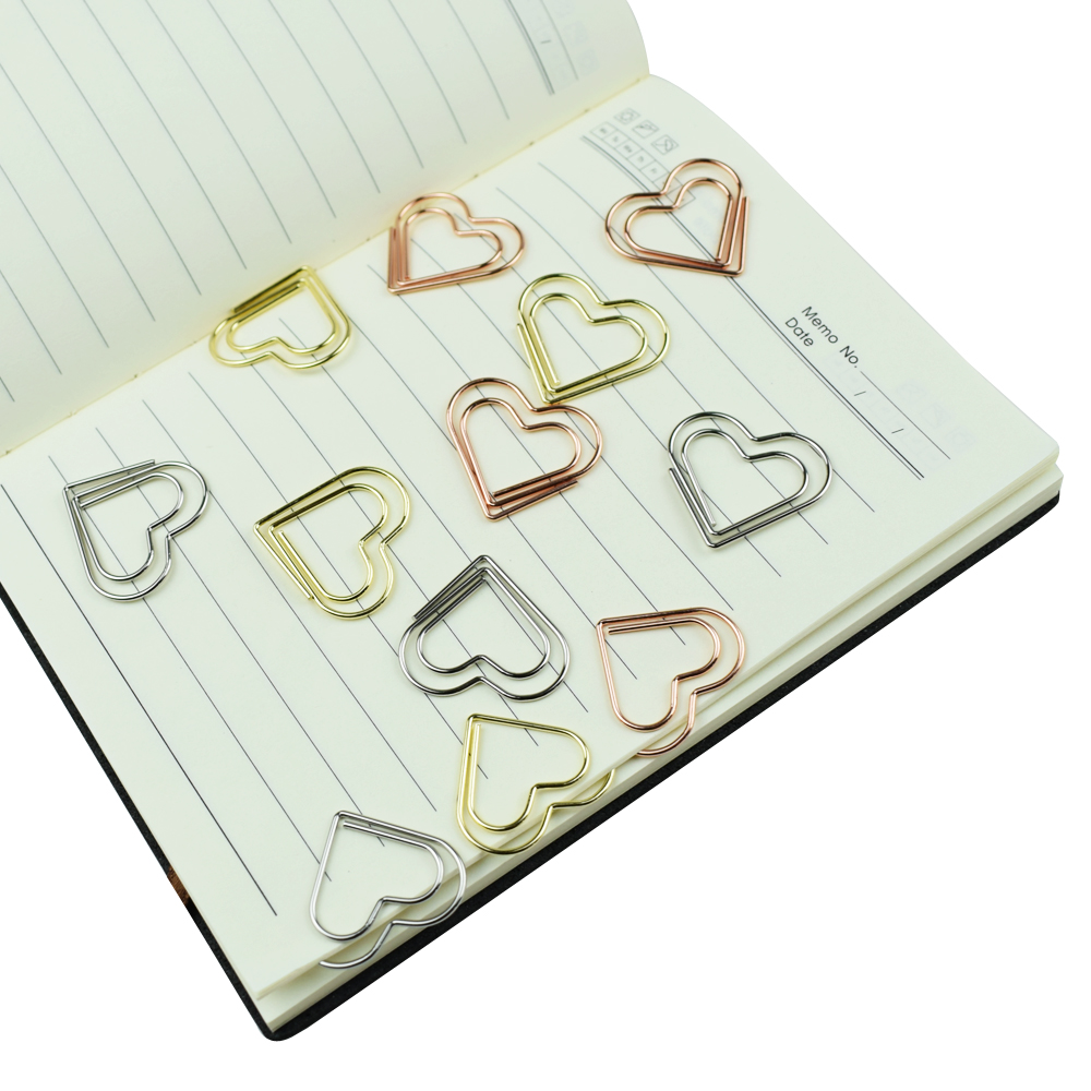 12個セット ハート型ペーパークリップ カラフルバインダー  - Binder Clip Assorted のレビューと価格