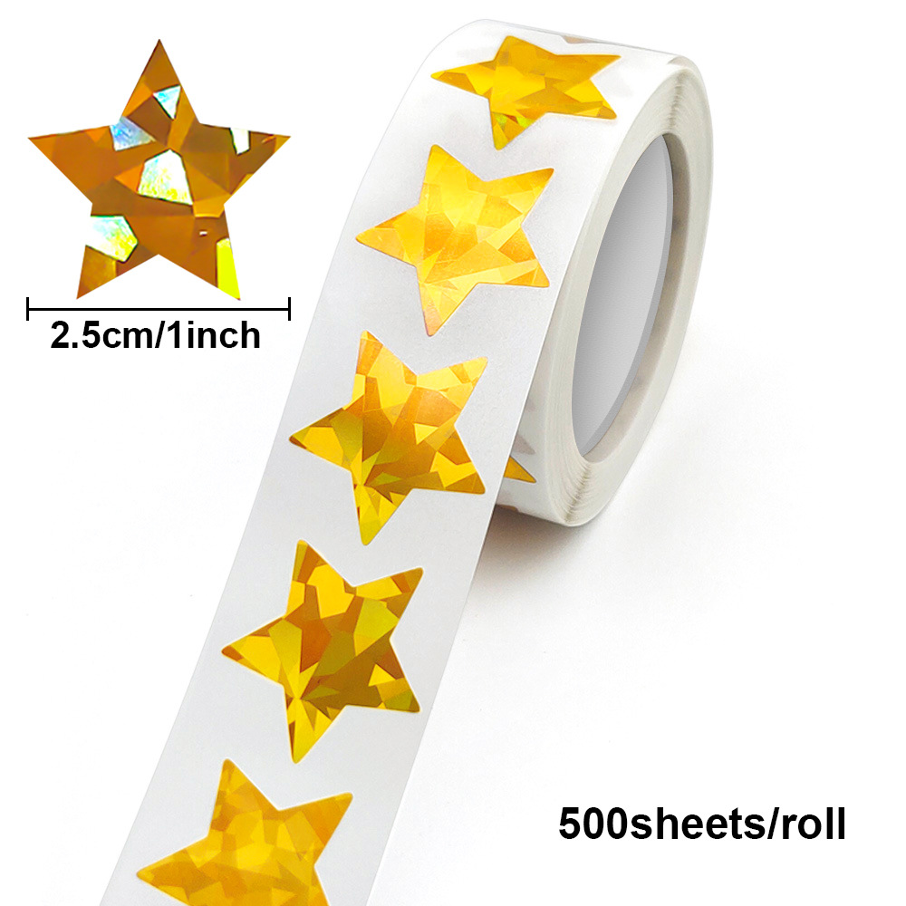 JCAC 500枚/ロール 1インチ ホログラフィック カラ - Sticker Label Roll のレビューと価格
