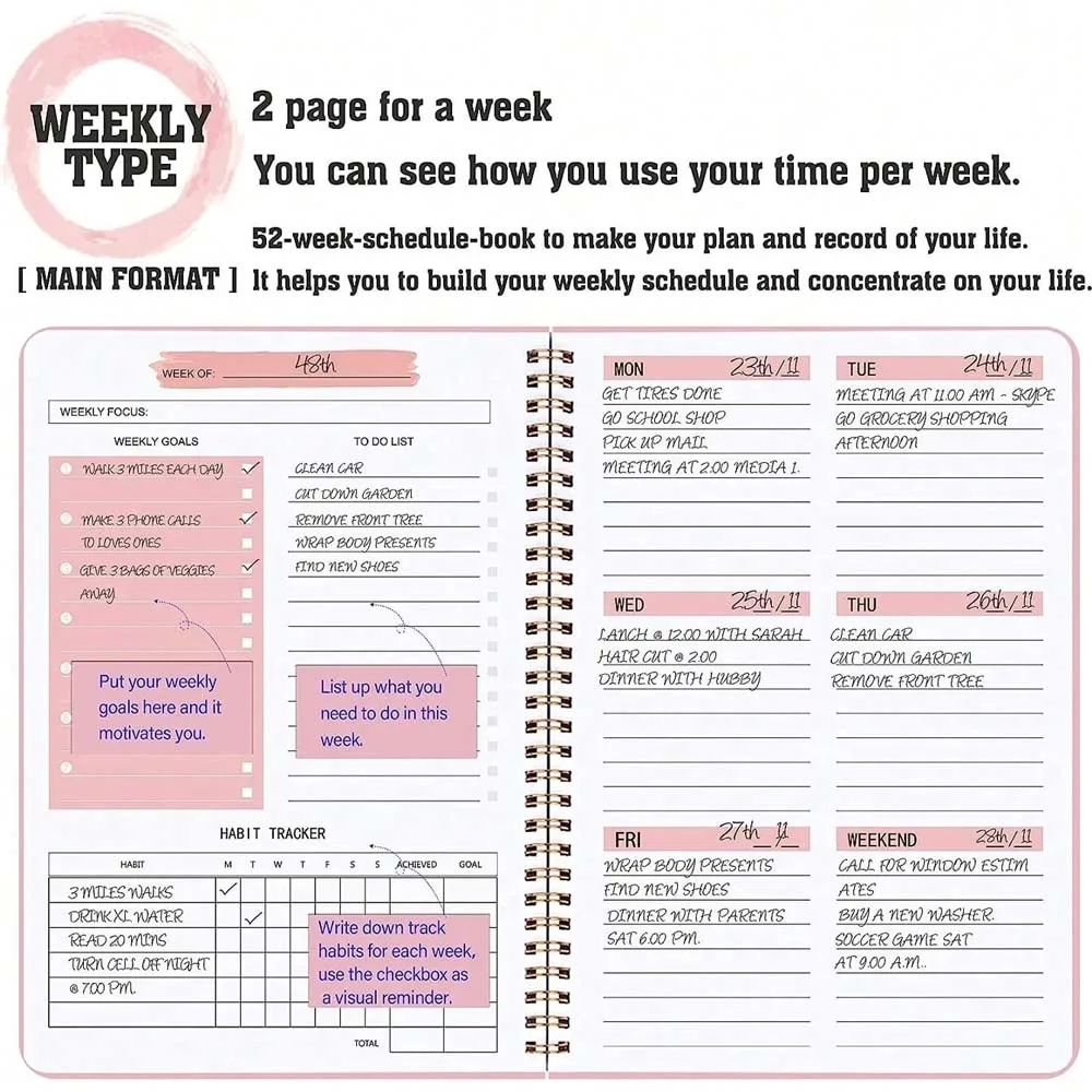 A5 ウィークリープランナー コイルデイリープランナー シン - Planner Weekly Budget のレビューと価格