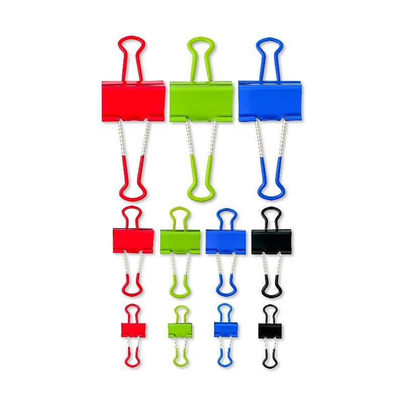 グリップバインダークリップ、各種カラーとサイズ、24個入り - Binder Clip Assorted のレビューと価格