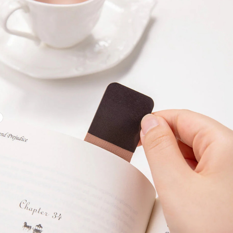プレミアムレザー製マグネットブックマーク、長方形DIYブック - Bookmark Magnetic Clip のレビューと価格