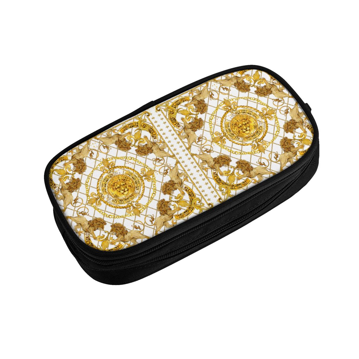 カスタム高級ゴールデンライオンヨーロッパ花かわいい鉛筆ケース - Lion Stationery & Office Supply(Kunshan)Co.Ltd のレビューと価格