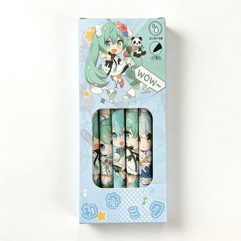 初音ミク速乾性ゲルペン学生が質問を書くための限定6本0.5m - Gel Ink Pen Set のレビューと価格