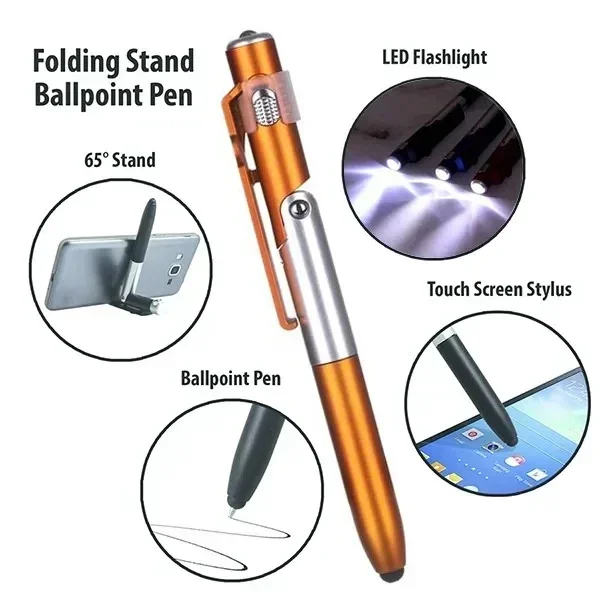 4 in 1 多機能ボールペン LED ライト付き折りたたみ - Stationery Office のレビューと価格
