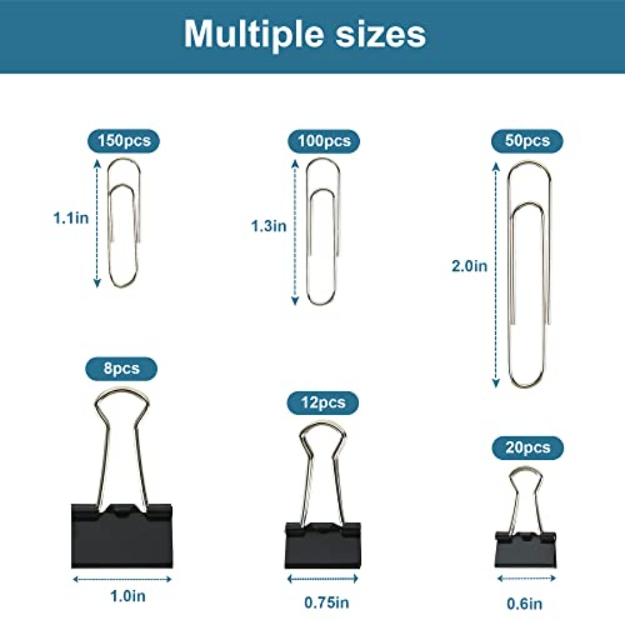 様々なサイズのバインダークリップとジャンボペーパークリップセ - Binder Clip Assorted のレビューと価格