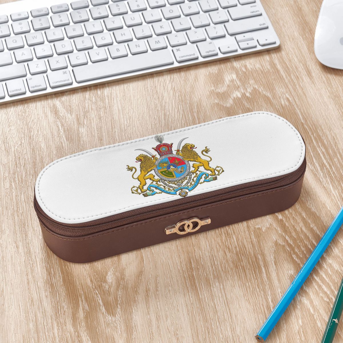 イラン国旗エンブレムペルシャ太陽ライオン革製ペンケースペンホ - Lion Stationery & Office Supply(Kunshan)Co.Ltd のレビューと価格