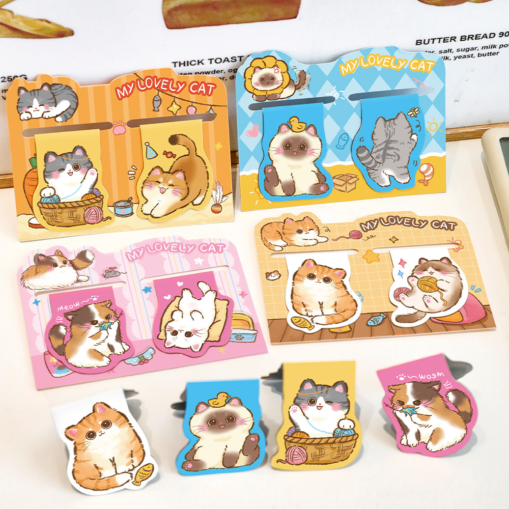 2 ピース/セットかわいい猫磁気ブックマークソフトマグネット - Bookmark Magnetic Clip のレビューと価格