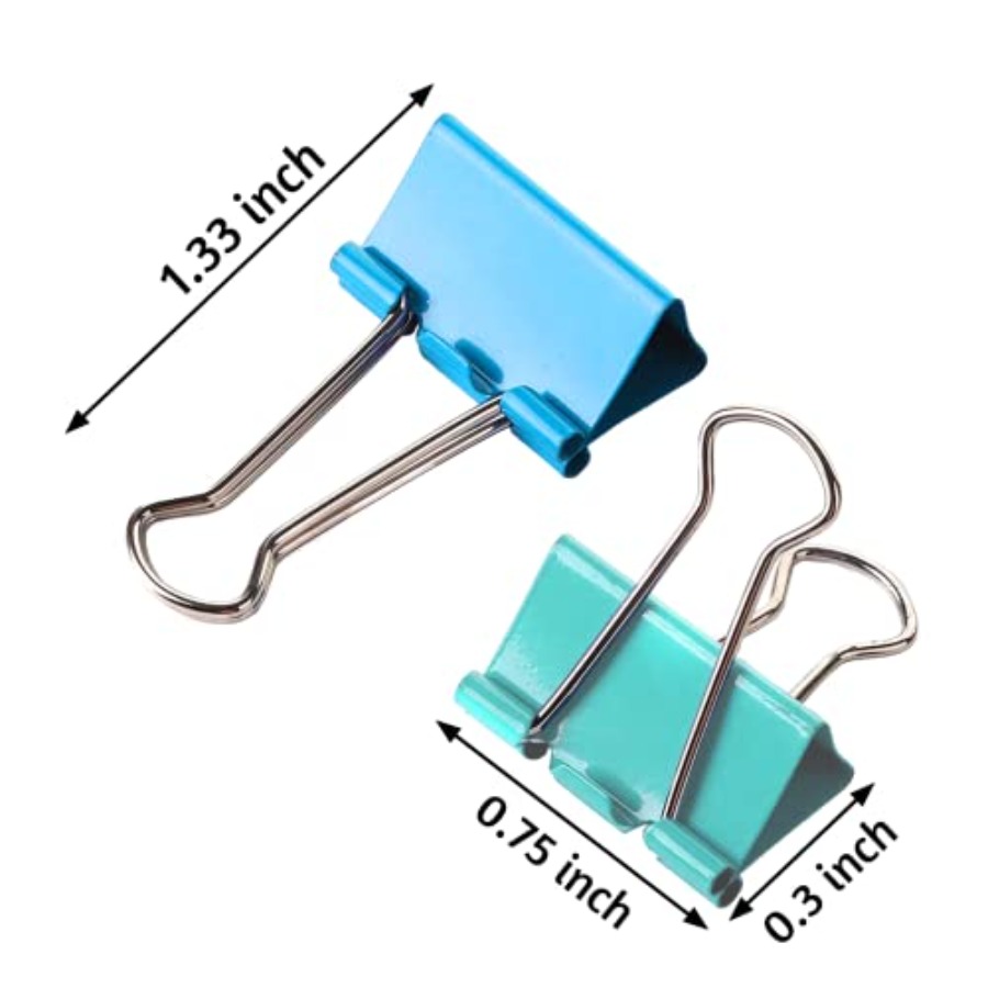 120個入りバインダークリップ0.75インチ、小型紙クリップ - Binder Clip Assorted のレビューと価格