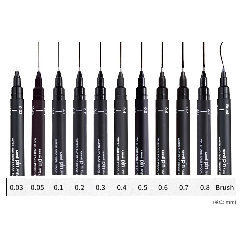 ユニニードルジェルペン、ピグメントライナーペンセット、手描き - Gel Ink Pen Set のレビューと価格