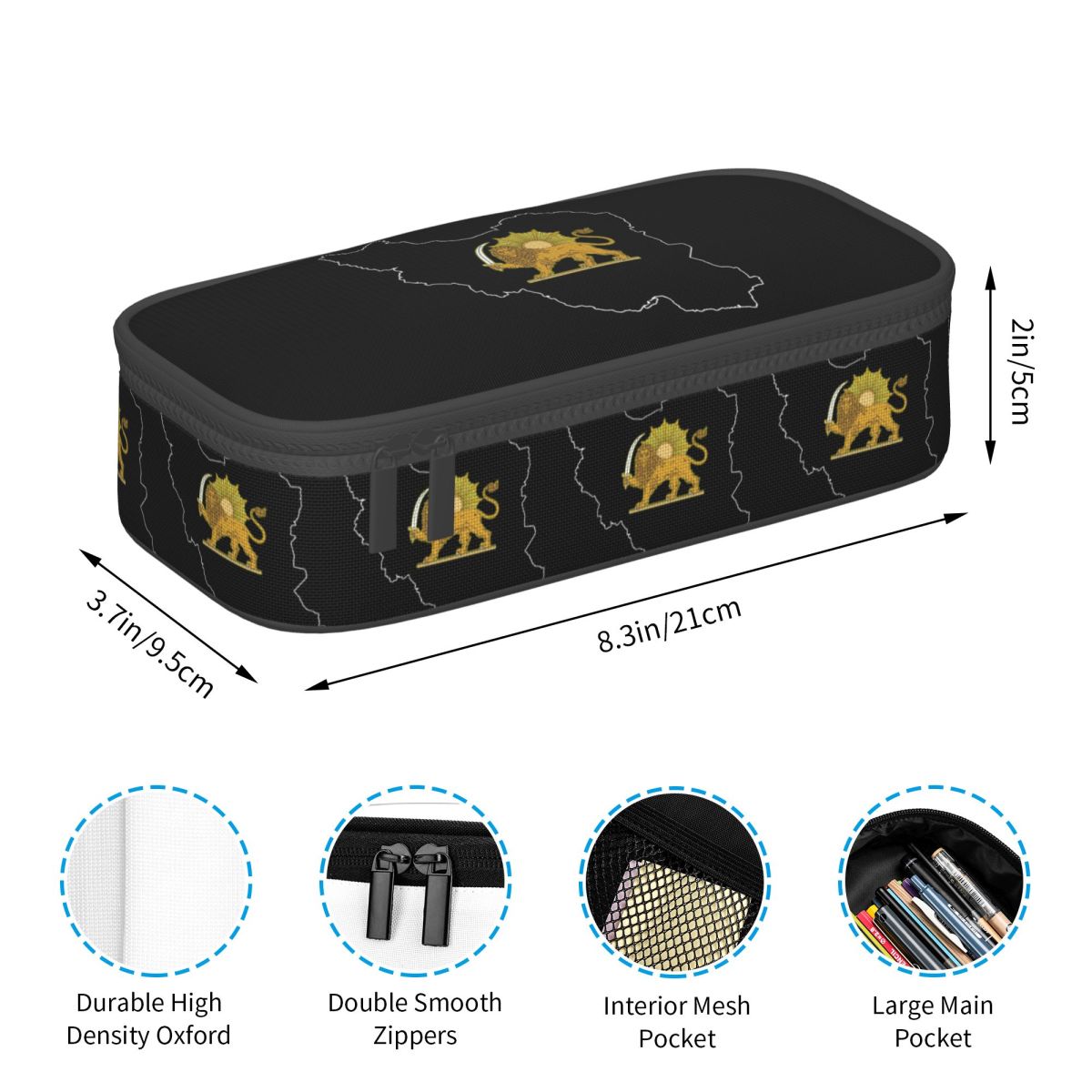 イラン黒ペルシャライオン鉛筆ケース鉛筆ポーチ収納文具用品大容 - Lion Stationery & Office Supply(Kunshan)Co.Ltd のレビューと価格