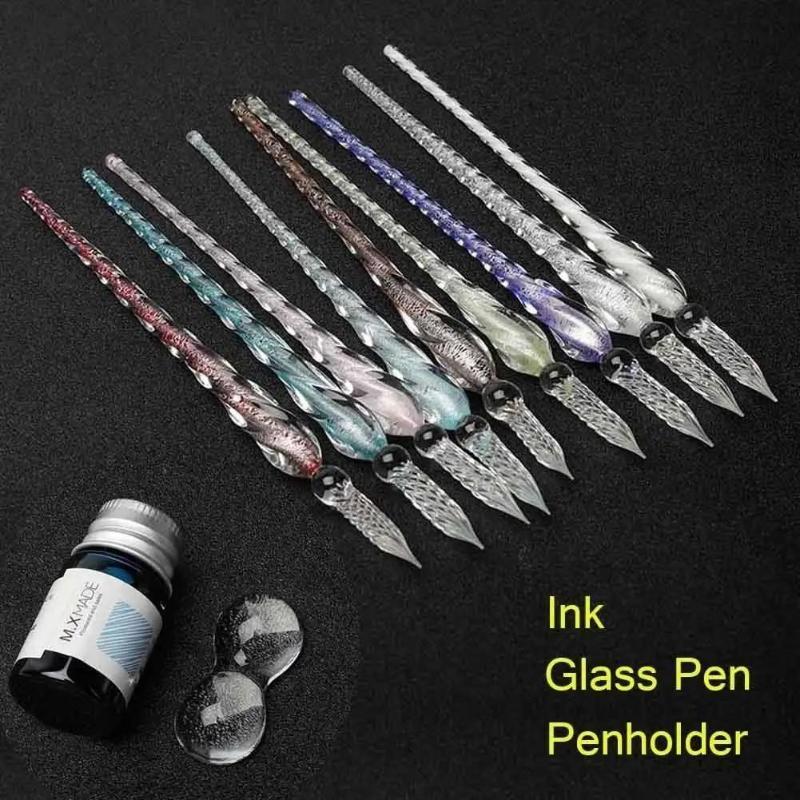 カラーアートクリスタルガラスディップペンセット ギフトボック - Fountain Pen Ink のレビューと価格