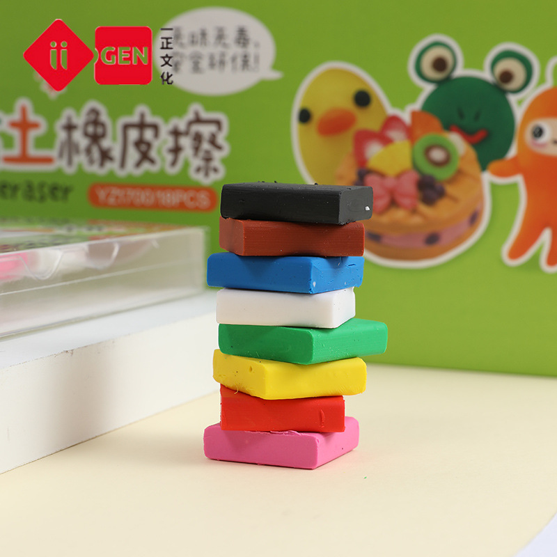 8ピース/ロット高品質キャンディーカラー混練消しゴムパテゴム - Rubber Eraser Kneaded のレビューと価格