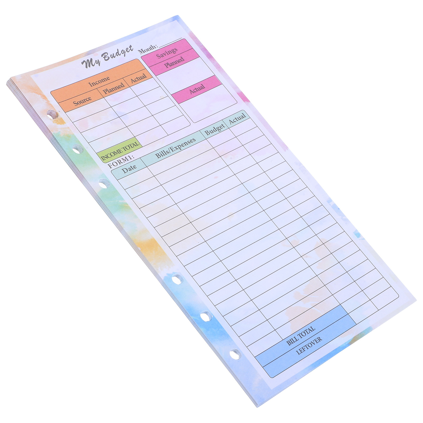 14枚入り A6 バジェットプランナー リフィル カラフルな - Planner Weekly Budget のレビューと価格