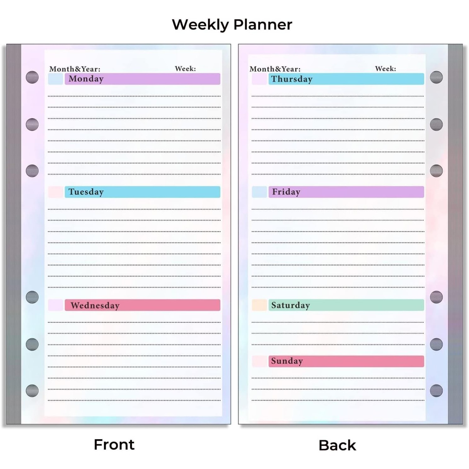 6穴A6バインダー用リフィル、月間プランナー、週間プランナー - Planner Weekly Budget のレビューと価格