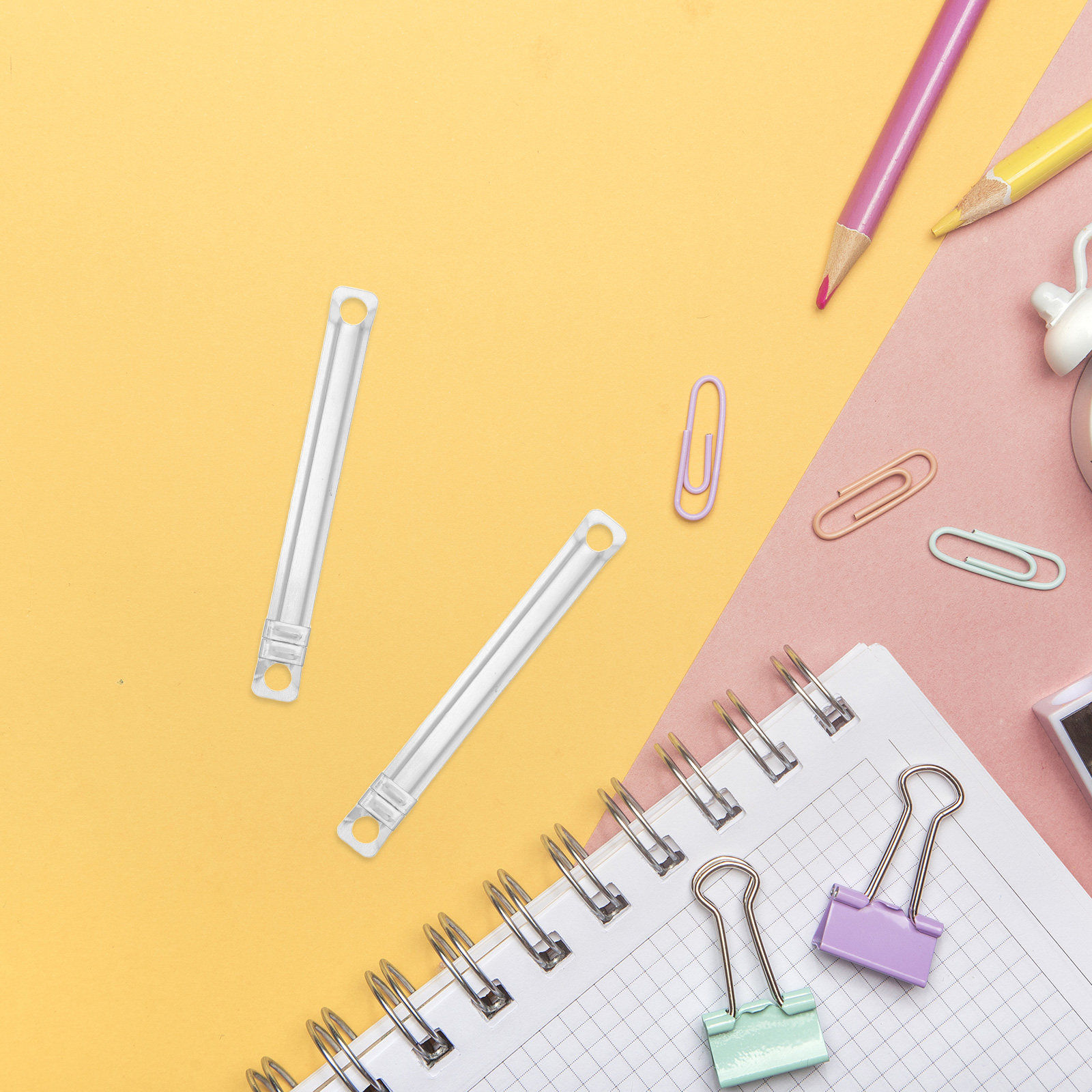 50個入り 2穴パンチプロングペーパーファスナー 金属製バイ - Binder Clip Assorted のレビューと価格