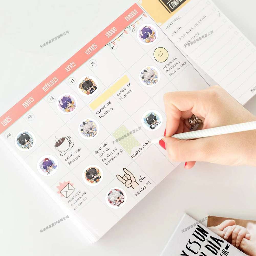 500 個ロールかわいい漫画ステッカーセット愛と深宇宙キャラ - Memo Pad Sticky のレビューと価格
