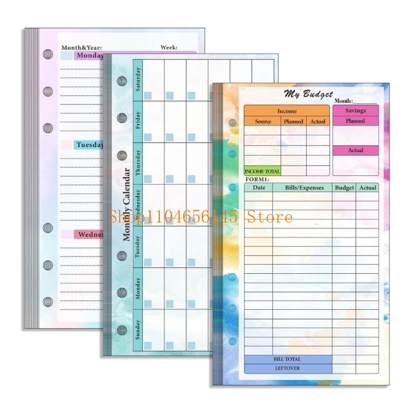 ルーズリーフリフィルペーパー罫線入りシート、予算/週間/月間 - Planner Weekly Budget のレビューと価格
