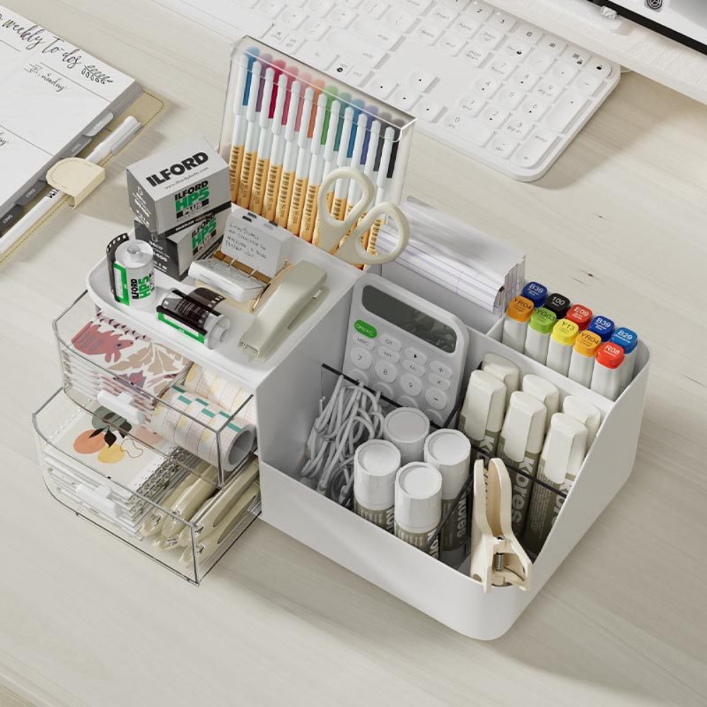 1個入りデスクトップ化粧品オーガナイザー、引き出し付きペンホ - Ideal Stationery & Office Supply のレビューと価格