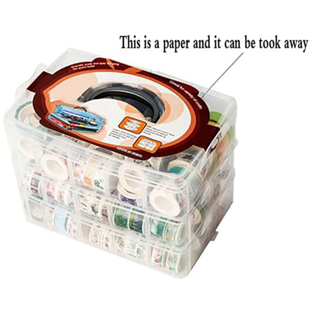 クリア3層30グリッド和紙テープ収納ボックス透明ツールセット - Washi Tape Set のレビューと価格