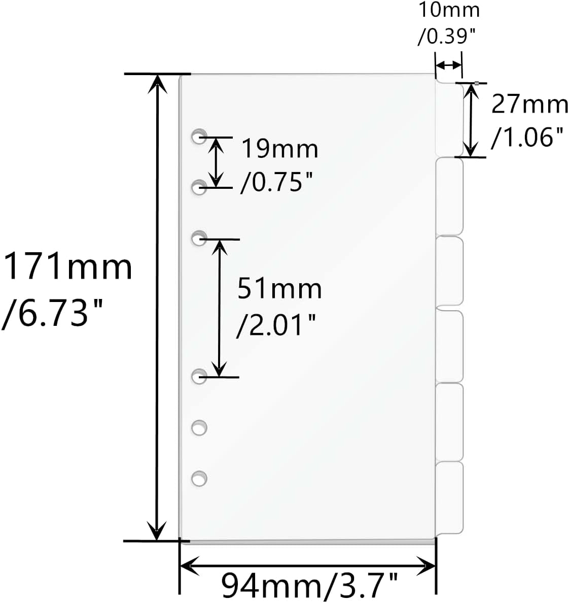 A5/A6/A7バインダーディバイダー プランナーアクセサリ - Index Tab Divider のレビューと価格