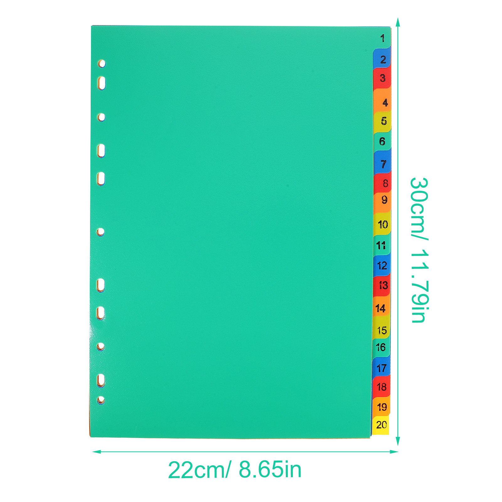 20枚入りノートブックディバイダー カラフルなPPインデック - Index Tab Divider のレビューと価格
