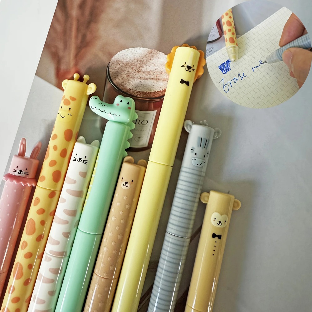 8 個かわいい動物の頭を押すペンかわいい漫画キリンライオン恐 - Lion Stationery & Office Supply(Kunshan)Co.Ltd のレビューと価格