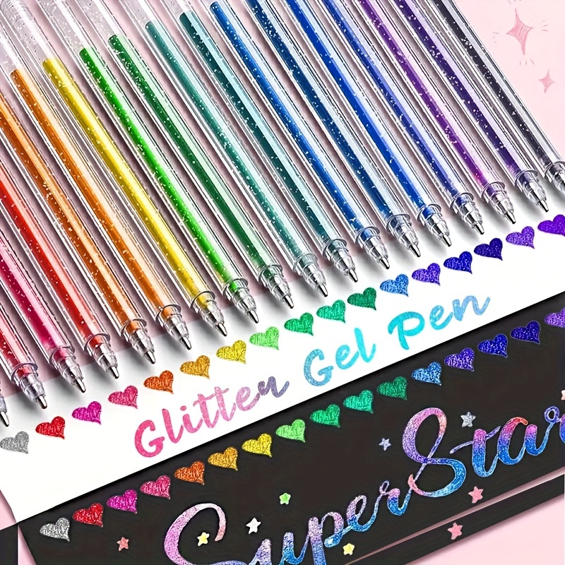 8/12/18本入り特別グリッターゲルペンセット、48色入り - Gel Ink Pen Set のレビューと価格