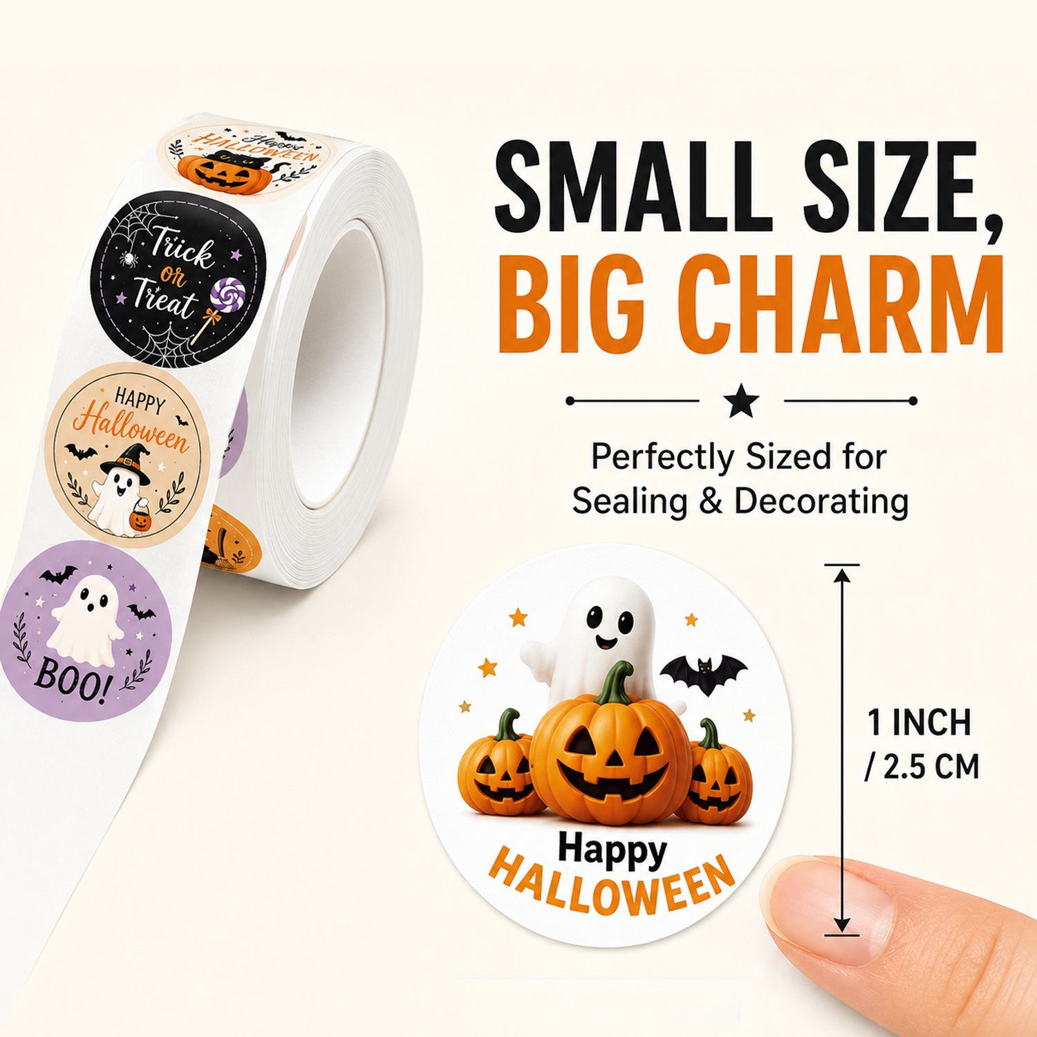 500枚入り ロールタイプ ハロウィン グラフィティイラスト - Sticker Label Roll のレビューと価格