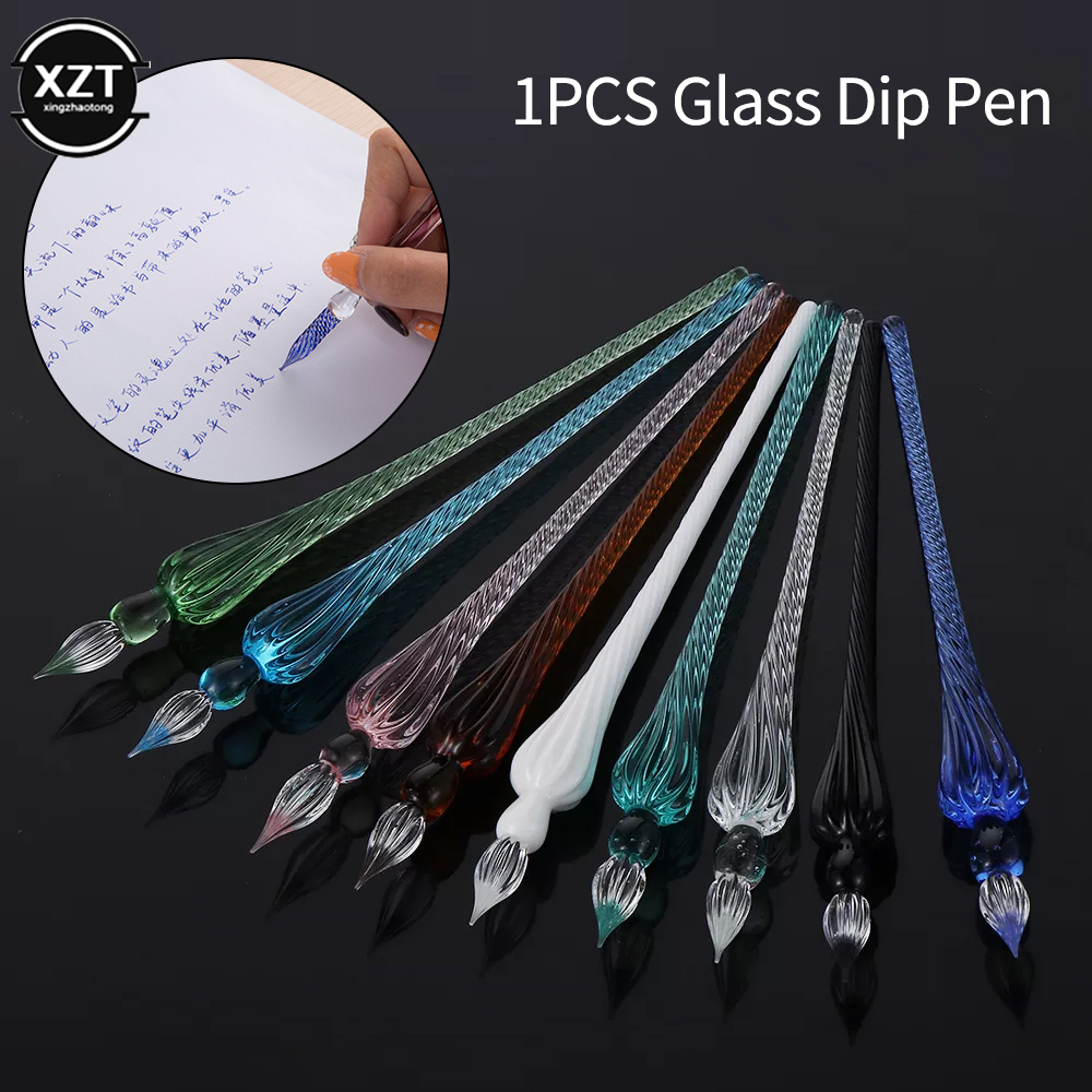 1個の新しいヴィンテージガラスディッピングペンホルダー署名充 - Fountain Pen Ink のレビューと価格