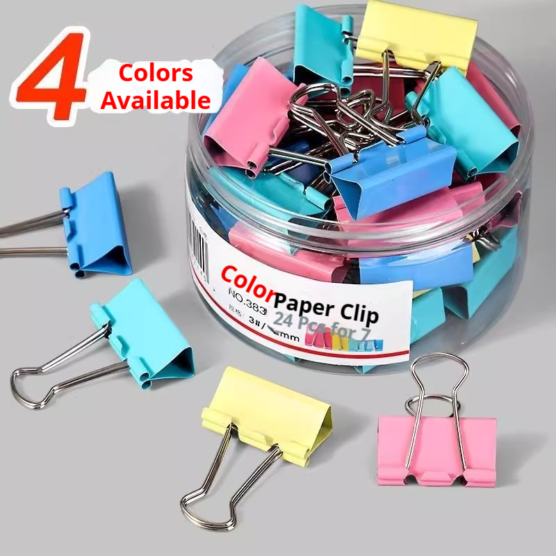 カラーバインダークリップ 混合色 各種サイズ 金属クリップ  - Binder Clip Assorted のレビューと価格