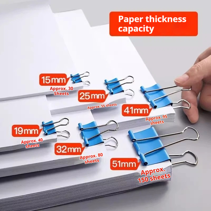 カラーバインダークリップ 混合色 各種サイズ 金属クリップ  - Binder Clip Assorted のレビューと価格
